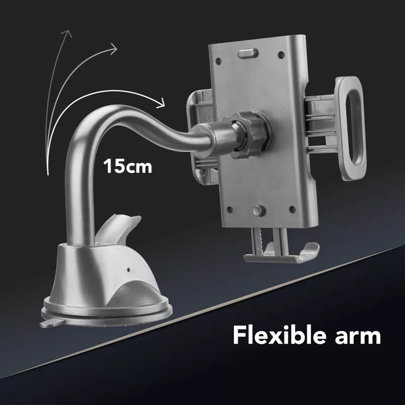 Cellularline Hug Flexi - Soporte universal para smartphone de coche con ventosa