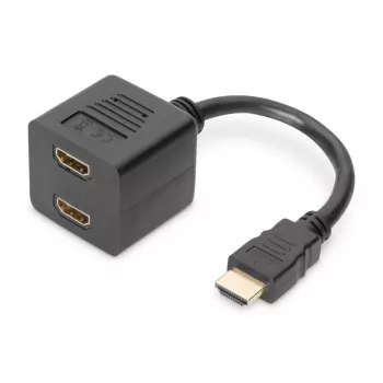 Cable divisor HDMI DIGITUS, Type-A - 2x Type-A M/H, 20cm pasivo, Full HD, dorado negro