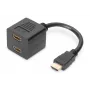 Cable divisor HDMI DIGITUS, Type-A - 2x Type-A M/H, 20cm pasivo, Full HD, dorado negro
