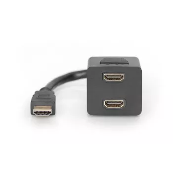 Cable divisor HDMI DIGITUS, Type-A - 2x Type-A M/H, 20cm pasivo, Full HD, dorado negro