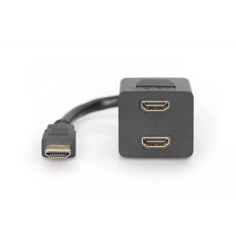 Cable divisor HDMI DIGITUS, Type-A - 2x Type-A M/H, 20cm pasivo, Full HD, dorado negro