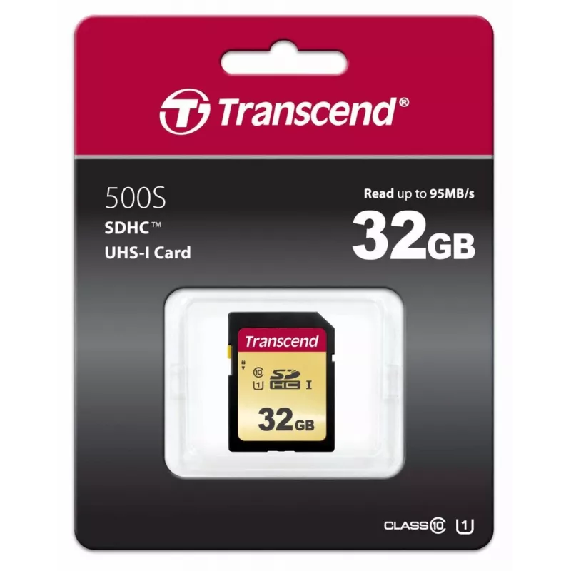 Tarjeta SDHC TRANSCEND 500S 32 GB UHS-I U1 MLC