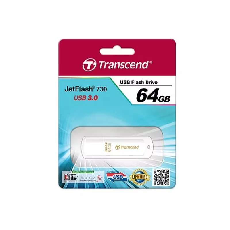 TRANSCEND Jetflash 730 - 64 GB memoria USB - USB 3.0 - blanco