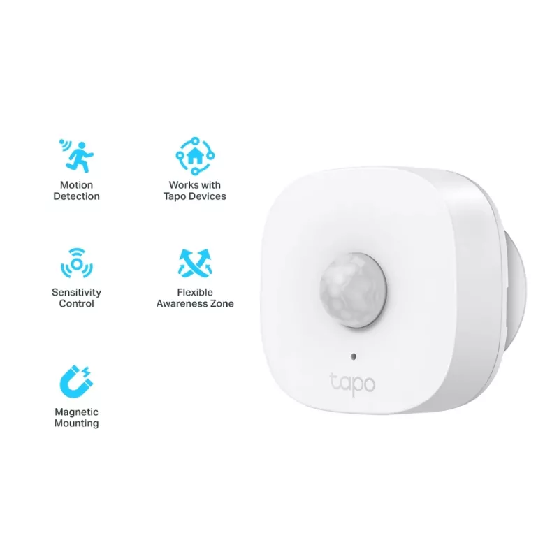 TP-Link Tapo sensor de movimiento inteligente, techo/pared, interior, blanco, 120°, inalámbrico, 7 m