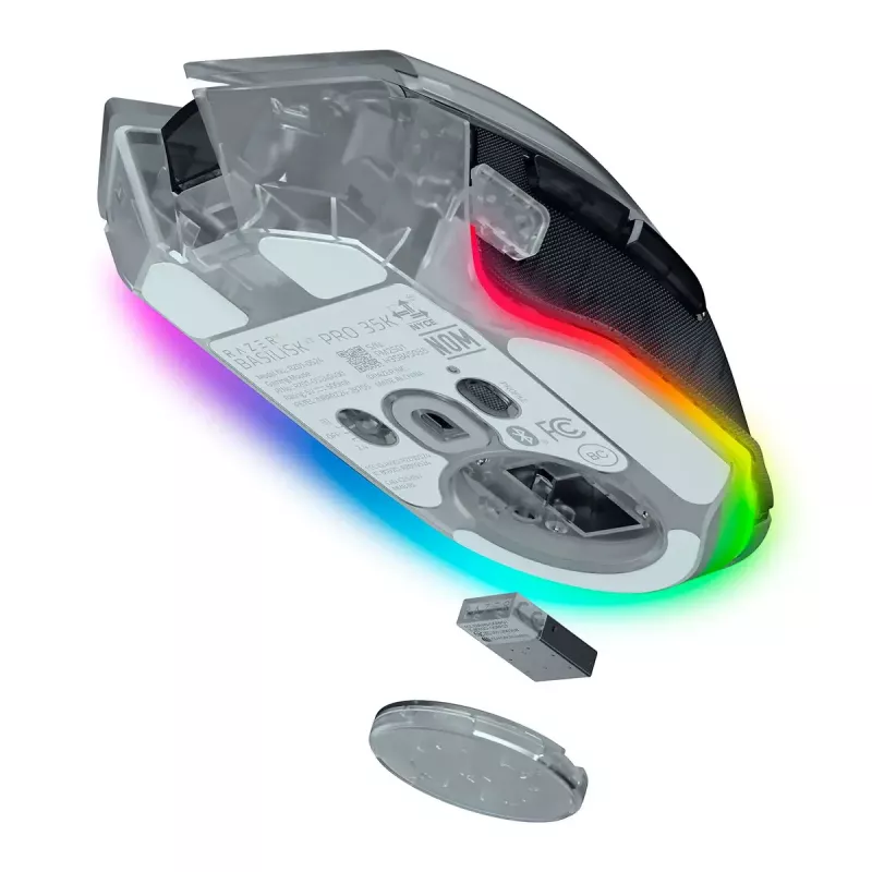 Ratón gaming inalámbrico Razer Basilisk V3 Pro 35K Phantom White Edition