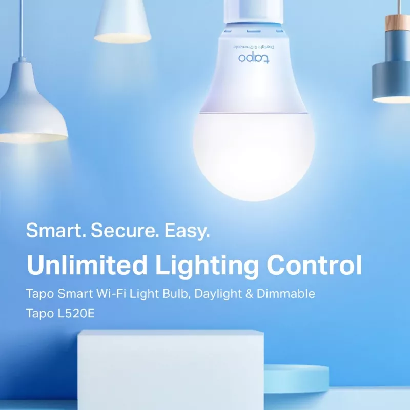 Bombilla inteligente TP-Link Tapo Smart Wi-Fi, Daylight & Dimmable, bombilla inteligente, Wi-Fi, blanca, 802.11b, 802.11g, Wi-Fi 4 (802.11n), LED, E27