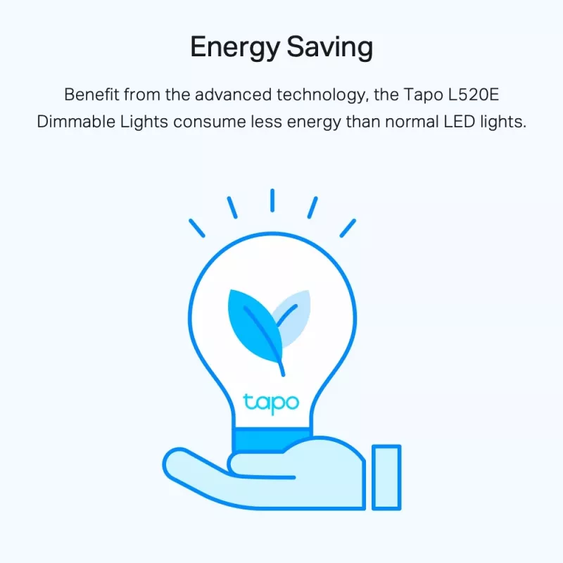 Bombilla inteligente TP-Link Tapo Smart Wi-Fi, Daylight & Dimmable, bombilla inteligente, Wi-Fi, blanca, 802.11b, 802.11g, Wi-Fi 4 (802.11n), LED, E27