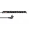 PDU de aluminio DIGITUS 1U, montaje en rack, 8x CEE 7/5 potencia nominal: 16A, 4000W, 250VAC 50/60Hz,