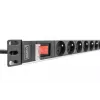PDU de aluminio DIGITUS 1U, montaje en rack, 8x CEE 7/5 potencia nominal: 16A, 4000W, 250VAC 50/60Hz,