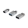 Adaptador USB-C OTG Equip, pack de 3, USB C, USB C, USB A, USB A, Micro-USB, USB C, plata