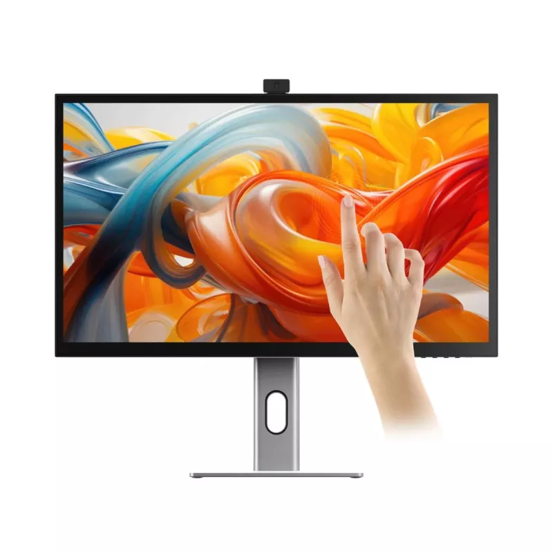 Monitor táctil ALOGIC Clarity Max Touch 32C4KPDWT, 32 pulgadas, 3840x2160 4K UHD, 65 W Power Delivery, cámara web de 8 MP, hub USB, negro/plateado