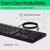 HP 125 Teclado con cable, formato completo (100%), con cable, USB, negro