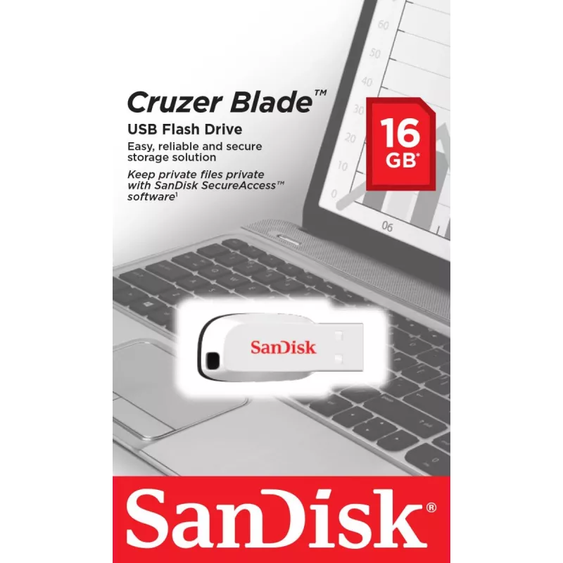 WESTERN DIGITAL SanDisk Cruzer Blade - memoria USB de 16 GB - USB 2.0 - Blanco