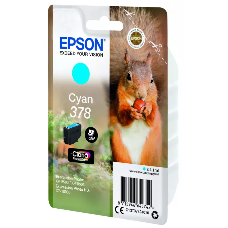 Epson Squirrel pack individual cian 378 tinta Claria Photo HD