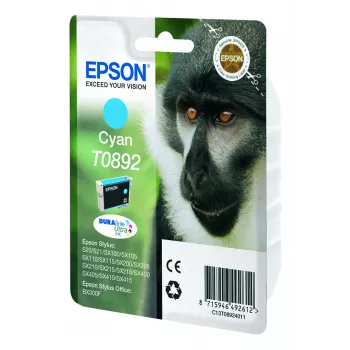 Epson Monkey pack individual cian T0892 tinta DURABrite Ultra, cian, 3,5 ml, 1 unidad