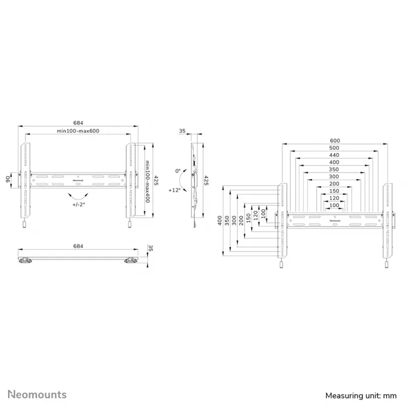 Neomounts WL35S-850BL16 Soporte de pared para TV 42-86