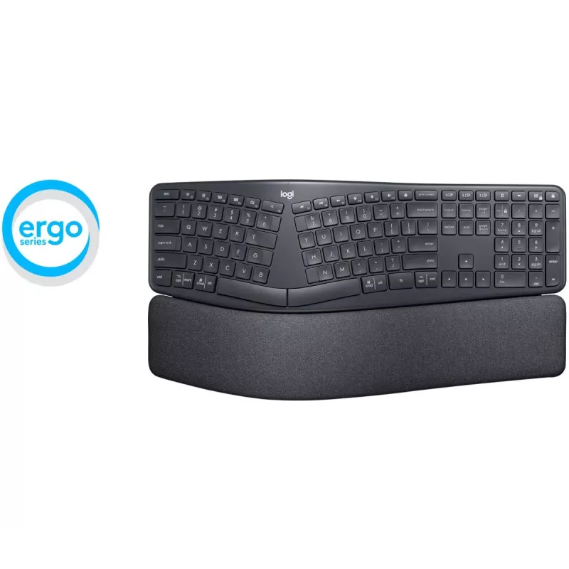 LOGITECH Ergo K860 – teclado inalámbrico dividido, grafito, AZERTY, francés