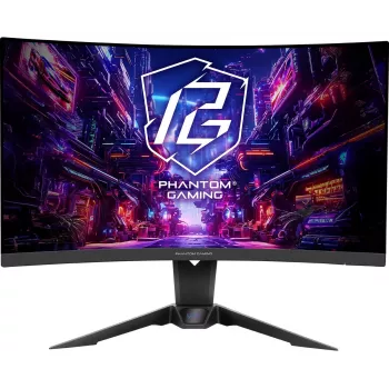 ASROCK Monitor gaming - Pg27qrt2a - 27in - 2560 X 1440 QHD - Curvo 180Hz - Negro