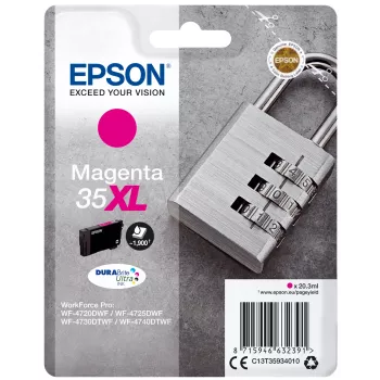 Epson Padlock unidad individual magenta 35XL tinta DURABrite Ultra, rendimiento alto (XL), magenta, tinta pigmentada, 20,3 ml, 1 unidad, 1900 páginas
