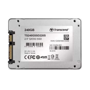 TRANSCEND SSD 220s 240GB 2.5in SATA 6Gb/s TLC carcasa de aluminio