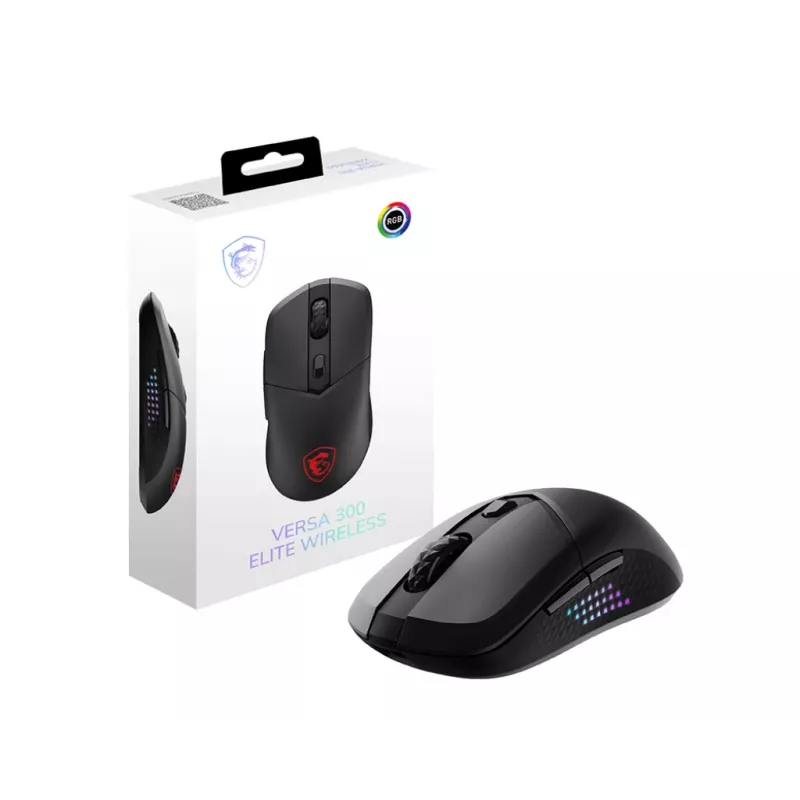 MSI VERSA 300 ELITE WIRELESS Ratón gaming diestro RF Wireless + Bluetooth + USB Type-C óptico 26000 DPI