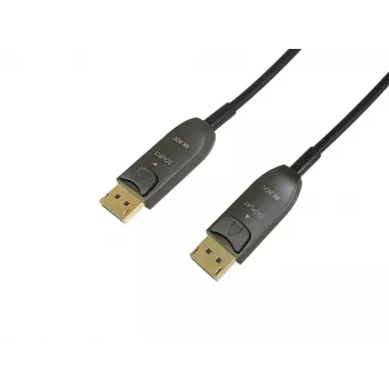 Equip cable óptico activo DisplayPort 1.4, 15m 8K/60Hz, 15 m, DisplayPort, DisplayPort, macho, macho, 7680 x 4320 píxeles