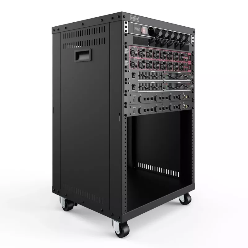DIGITUS Rack AVS 16U 780x507x460 mm roscas rodillos negro