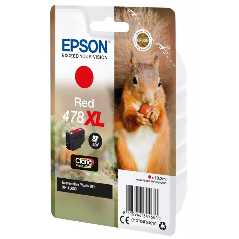 Epson Squirrel pack individual rojo 478XL Claria Photo HD tinta