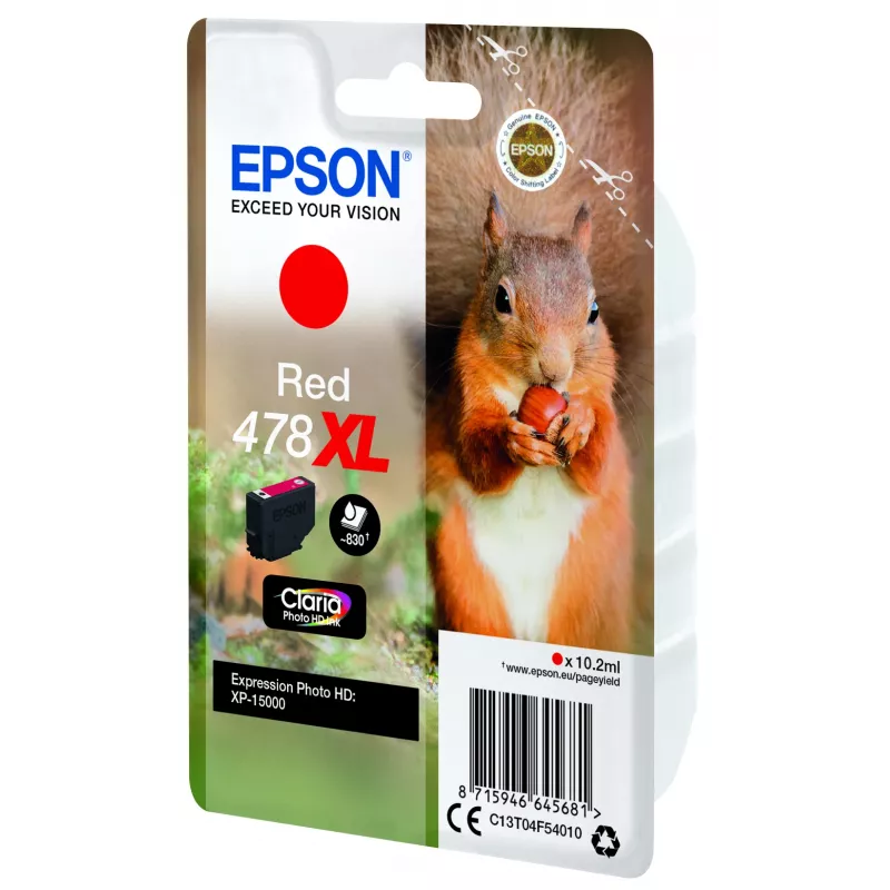 Epson Squirrel pack individual rojo 478XL Claria Photo HD tinta