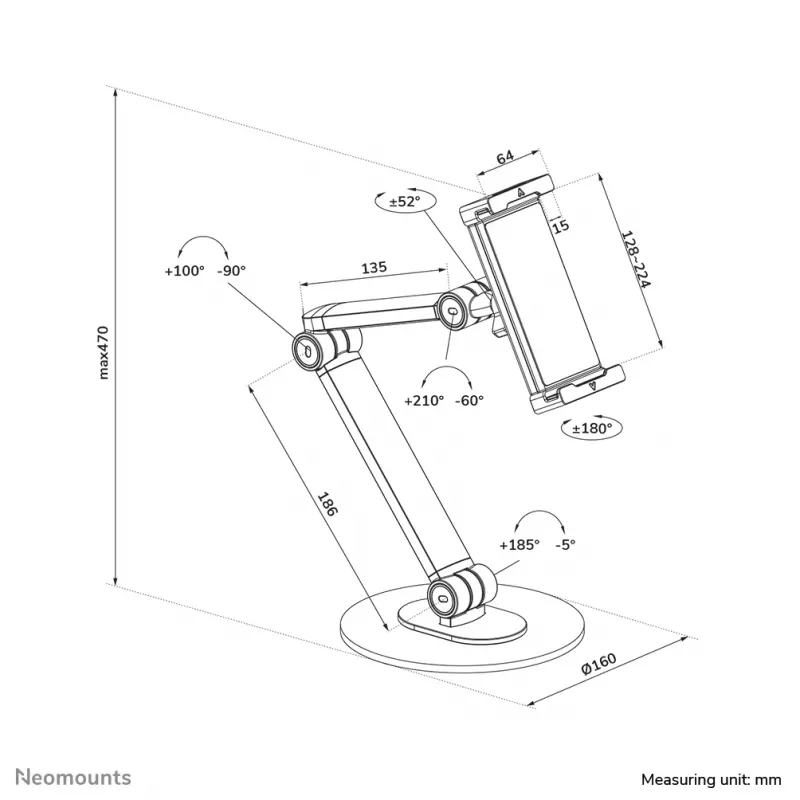 Neomounts DS15-550BL1 Soporte para tablet 4,7-12,9