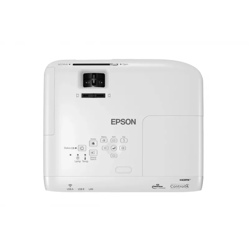 Proyector de sobremesa Epson EB-W49 — 3LCD, WXGA 1280×800, 3800 ANSI lm, 16:10, zoom manual 1,2x, 2,7 kg, blanco