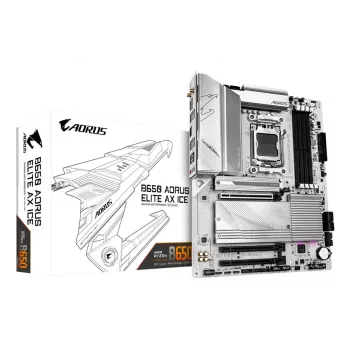 GIGABYTE B650 AORUS ELITE AX ICE Placa base - Compatible con CPUs AMD Ryzen 9000, VRM digital 12+2+2 fases, hasta 8000 MHz DDR5 (OC), 1xPCIe 5.0 + 2xPCIe 4.0 M.2, Wi-Fi 6E, 2.5GbE LAN, USB 3.2 Gen 2x2