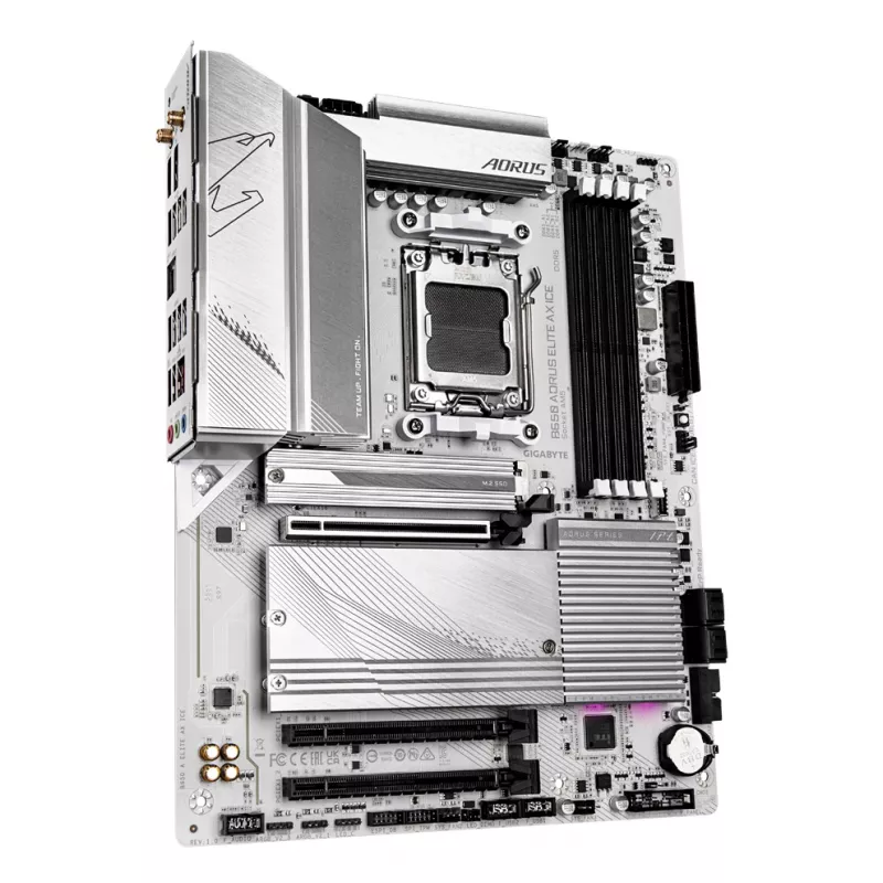 GIGABYTE B650 AORUS ELITE AX ICE Placa base - Compatible con CPUs AMD Ryzen 9000, VRM digital 12+2+2 fases, hasta 8000 MHz DDR5 (OC), 1xPCIe 5.0 + 2xPCIe 4.0 M.2, Wi-Fi 6E, 2.5GbE LAN, USB 3.2 Gen 2x2