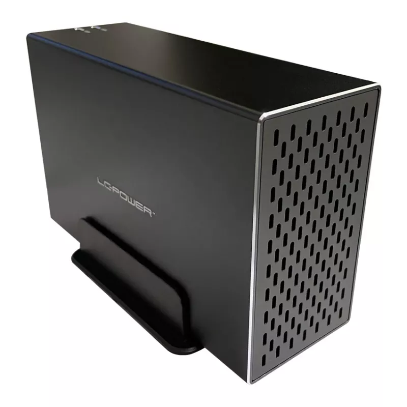 LC-POWER Lc-35u3-raid-2, Caja externa para 2 discos duros de 3,5 inch con RAID, aluminio, negro
