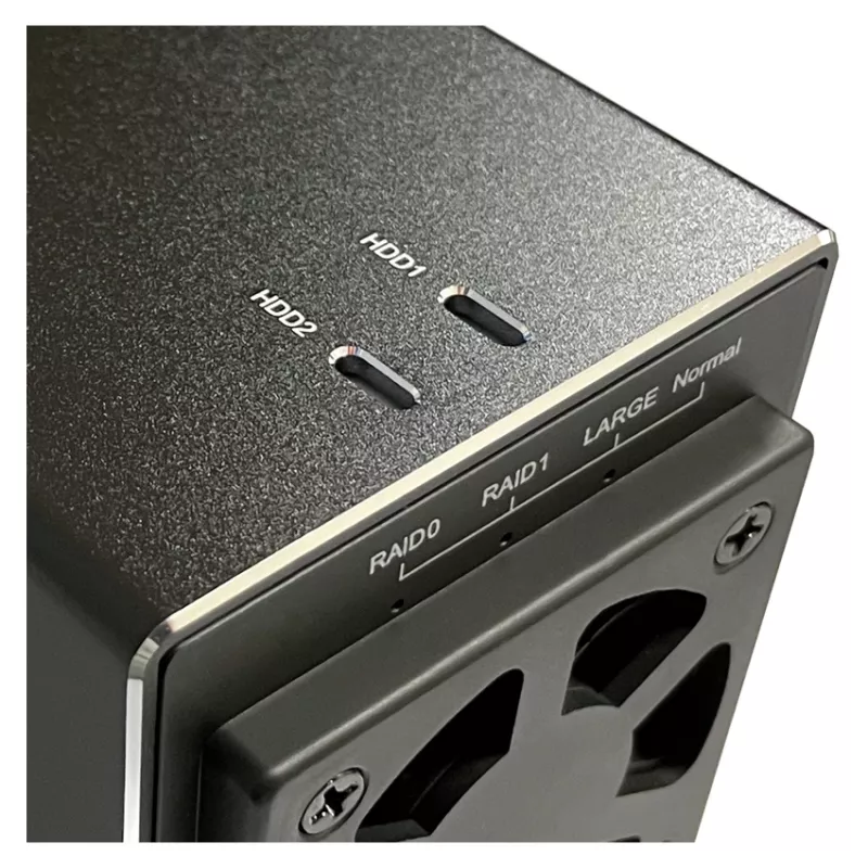 LC-POWER Lc-35u3-raid-2, Caja externa para 2 discos duros de 3,5 inch con RAID, aluminio, negro
