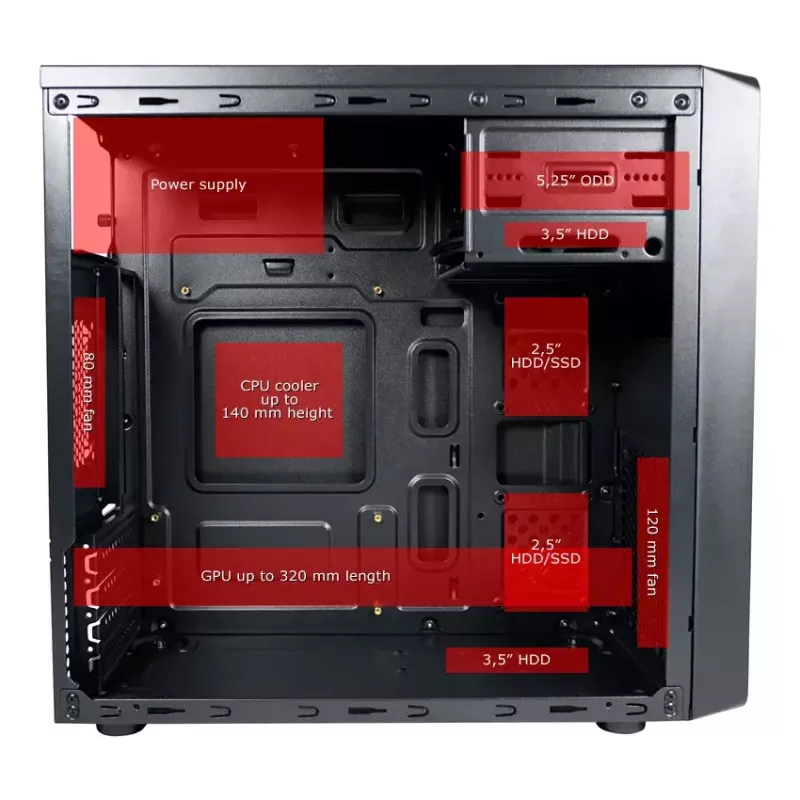 Caja de PC LC-Power LC-2017MB-ON Micro Tower negro