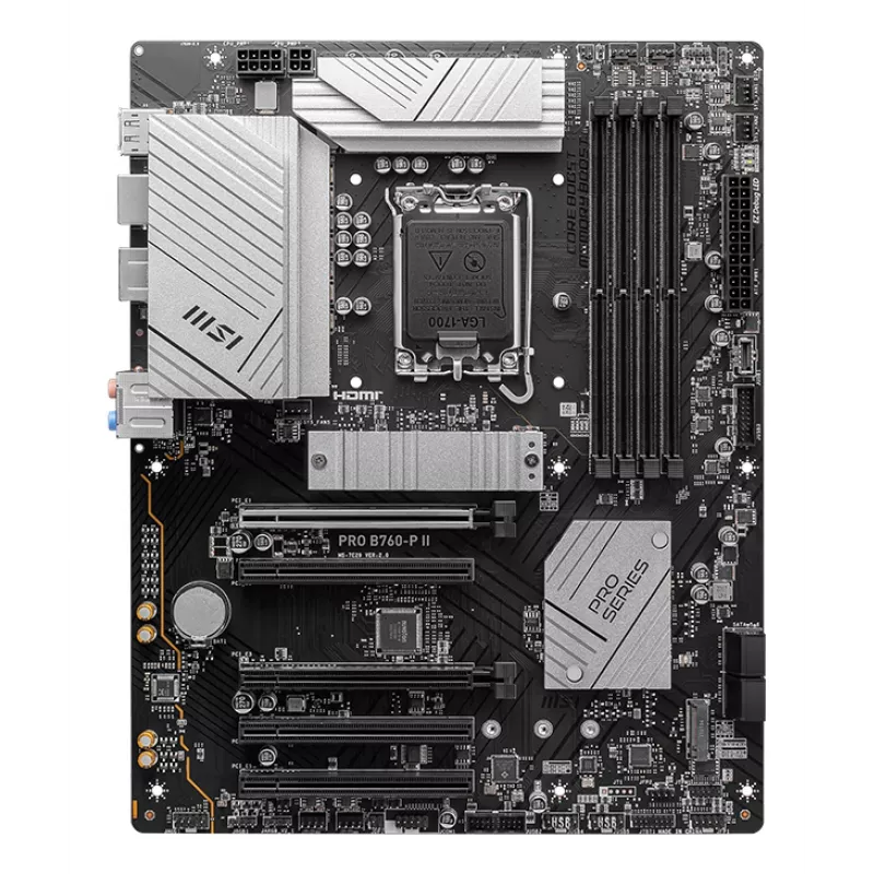 Placa base MSI PRO B760‑P II ATX – Intel B760, LGA 1700, DDR5, 4x DIMM, 256 GB, 2.5Gb LAN, HDMI 2.1, 2x M.2
