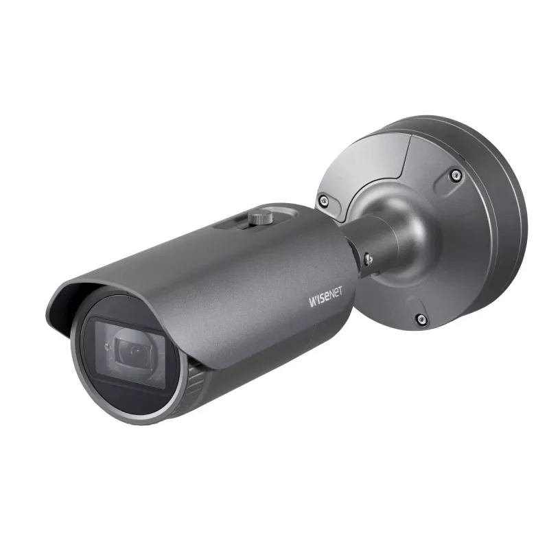 Hanwha Vision WiseNet X XNO-6080R cámara IP tipo bullet para exterior, 2 MP, 2,8-12 mm, día/noche, antivandálica, gris