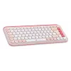 LOGITECH teclado inalámbrico - Pop Icon Keys - rosa y blanco roto Qwerty Uk