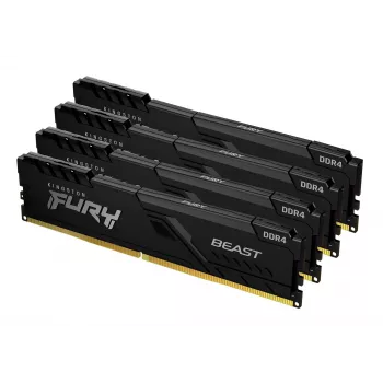 Kingston Technology FURY Beast 128GB 3600MT/s DDR4 CL18 DIMM (Kit de 4) negro