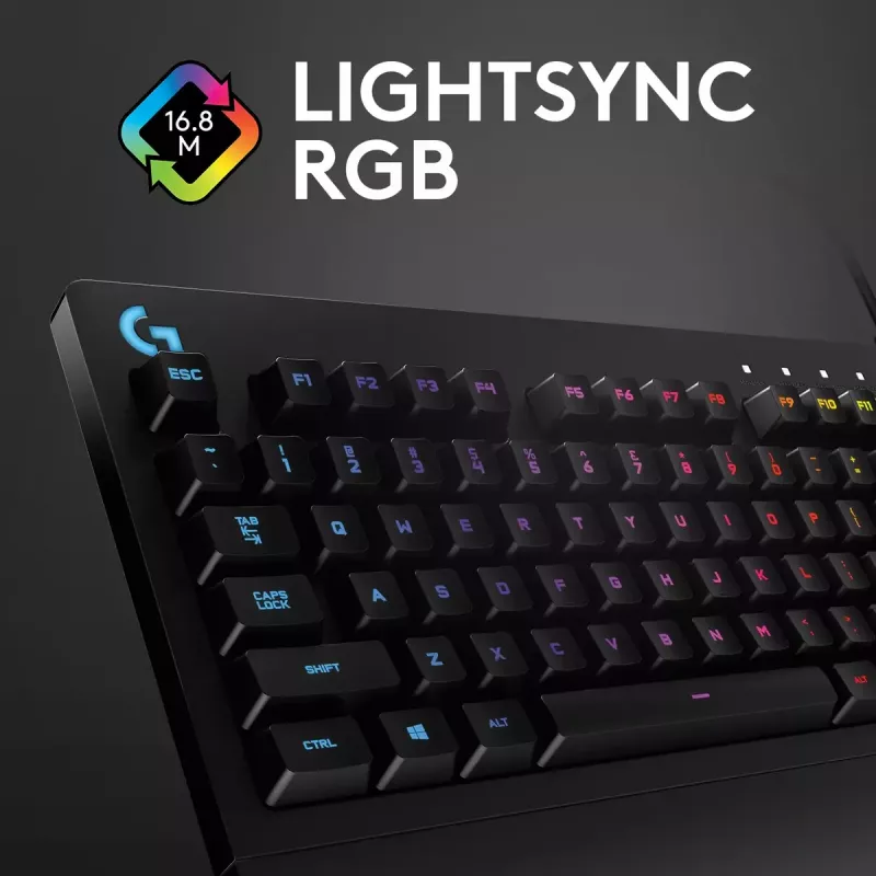 Teclado gaming Logitech G G213 Prodigy tamaño completo RGB LED con cable