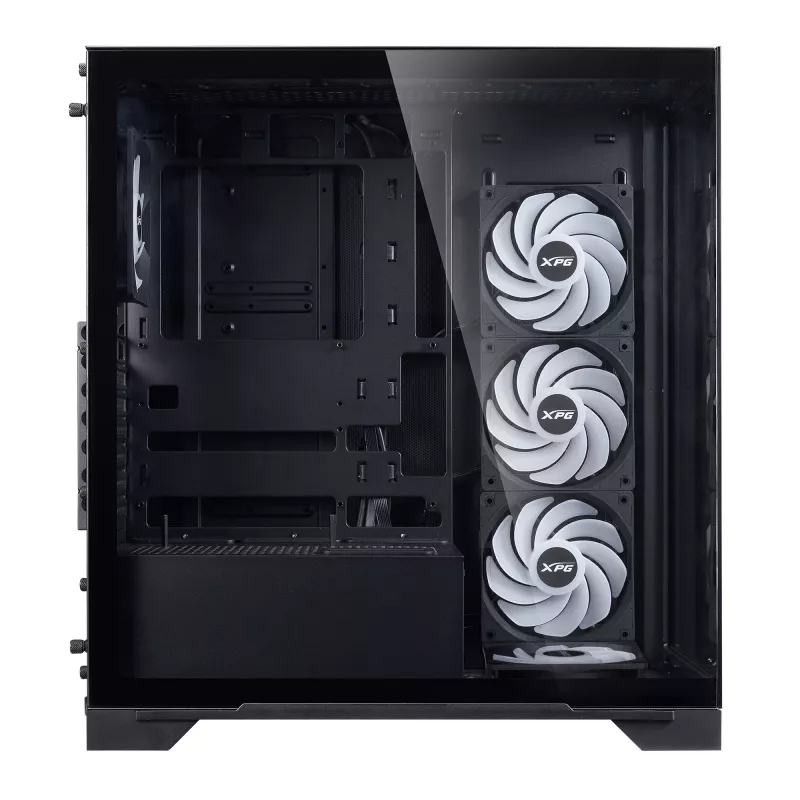 XPG Invader X BTF caja de PC Midi Tower, ATX/Micro-ATX/Mini-ITX, cristal templado, 5 ventiladores ARGB de 120 mm, USB-C, sin fuente de alimentación, negra