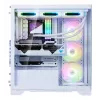 XPG Invader X BTF caja de PC Midi Tower, ATX/Micro-ATX/Mini-ITX, panel lateral transparente, 5 ventiladores ARGB de 120 mm, USB-C, sin fuente de alimentación, blanca
