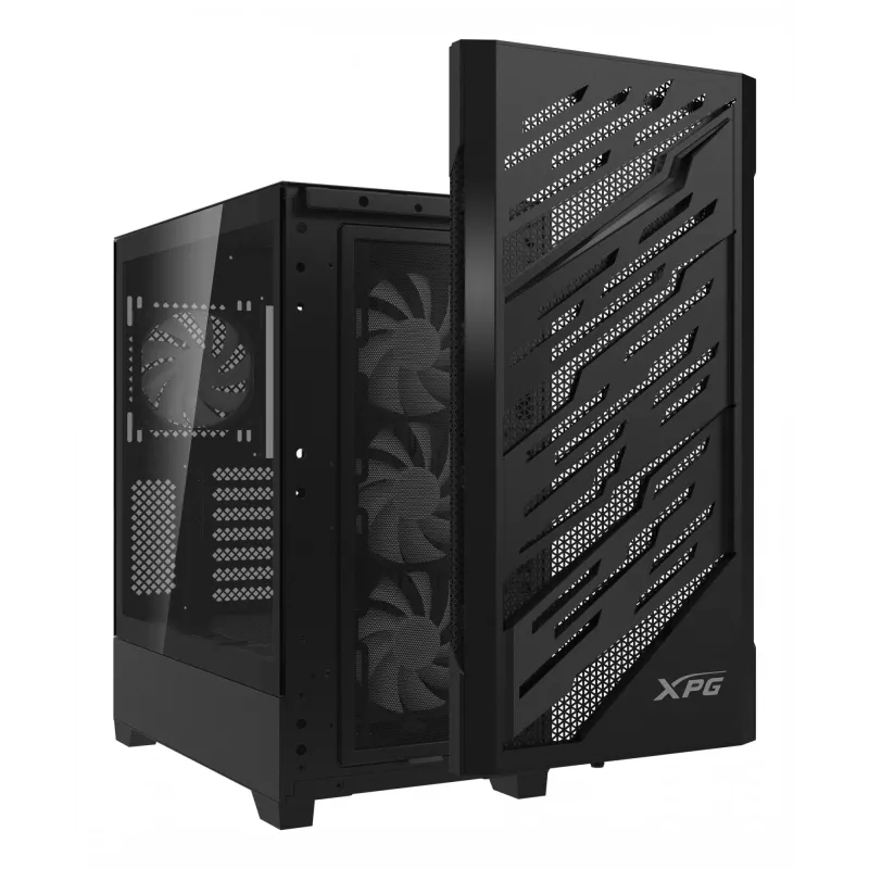 XPG STARKER AIR BTF semitorre negra, torre Midi, PC, negra, ATX, EATX, micro ATX, Mini-ITX, SPCC, cristal templado, gaming