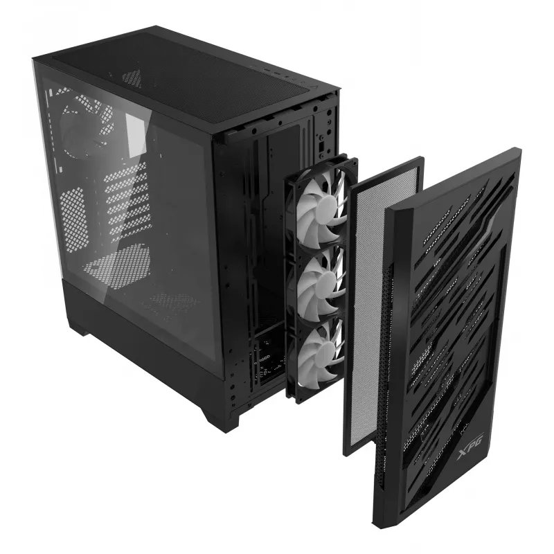 XPG STARKER AIR BTF semitorre negra, torre Midi, PC, negra, ATX, EATX, micro ATX, Mini-ITX, SPCC, cristal templado, gaming