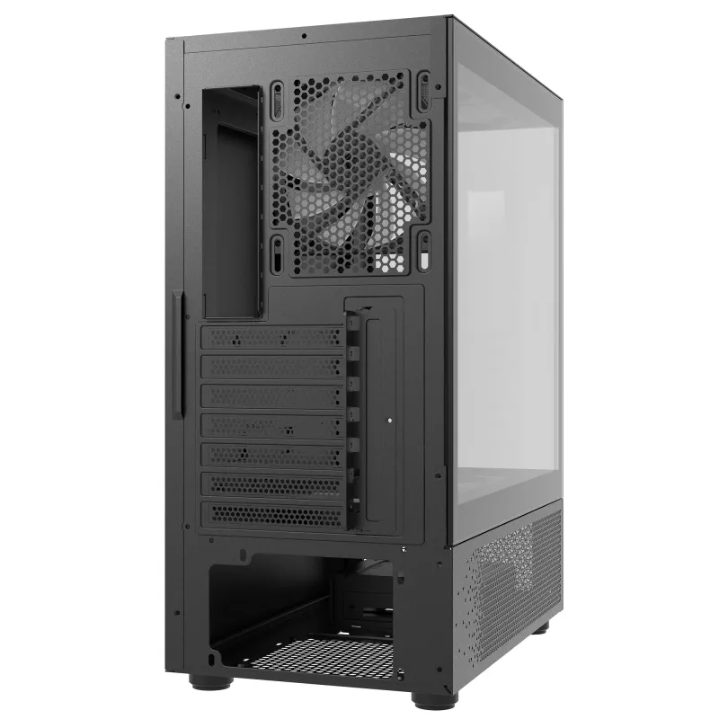 XPG Invader X Mini caja de PC Midi Tower, ATX/Micro-ATX/Mini-ITX, cristal templado, 5 ventiladores ARGB de 120 mm, USB-C, sin fuente de alimentación, negra