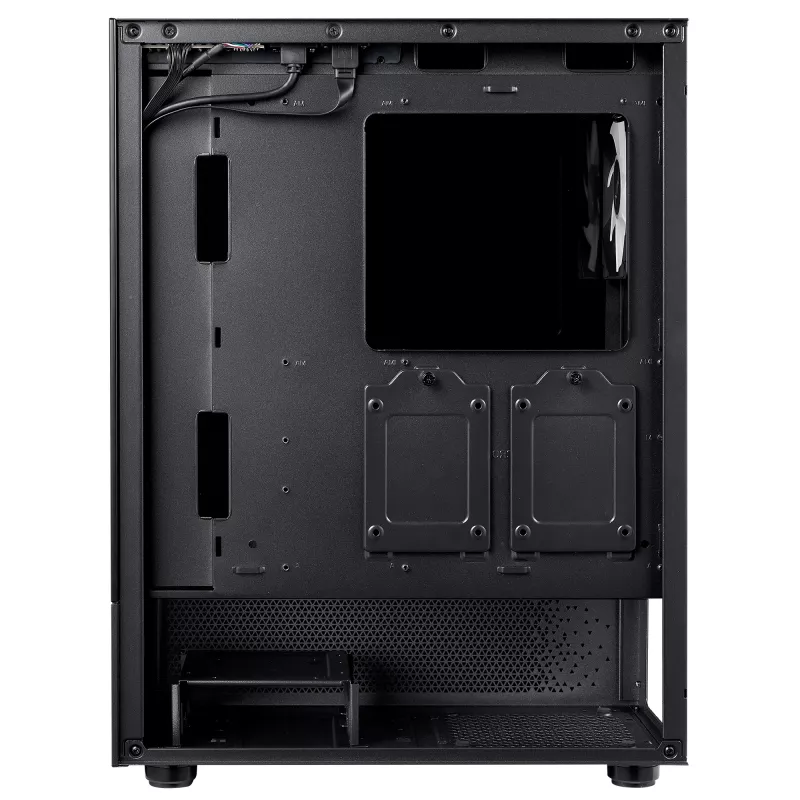 XPG Invader X Mini caja de PC Midi Tower, ATX/Micro-ATX/Mini-ITX, cristal templado, 5 ventiladores ARGB de 120 mm, USB-C, sin fuente de alimentación, negra