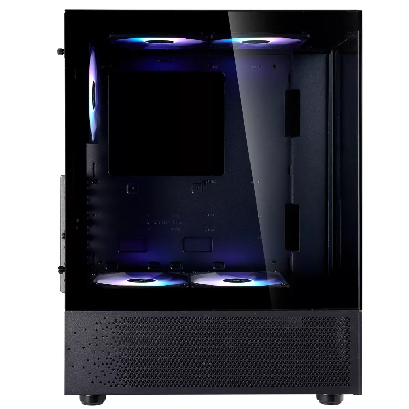 XPG Invader X Mini caja de PC Midi Tower, ATX/Micro-ATX/Mini-ITX, cristal templado, 5 ventiladores ARGB de 120 mm, USB-C, sin fuente de alimentación, negra