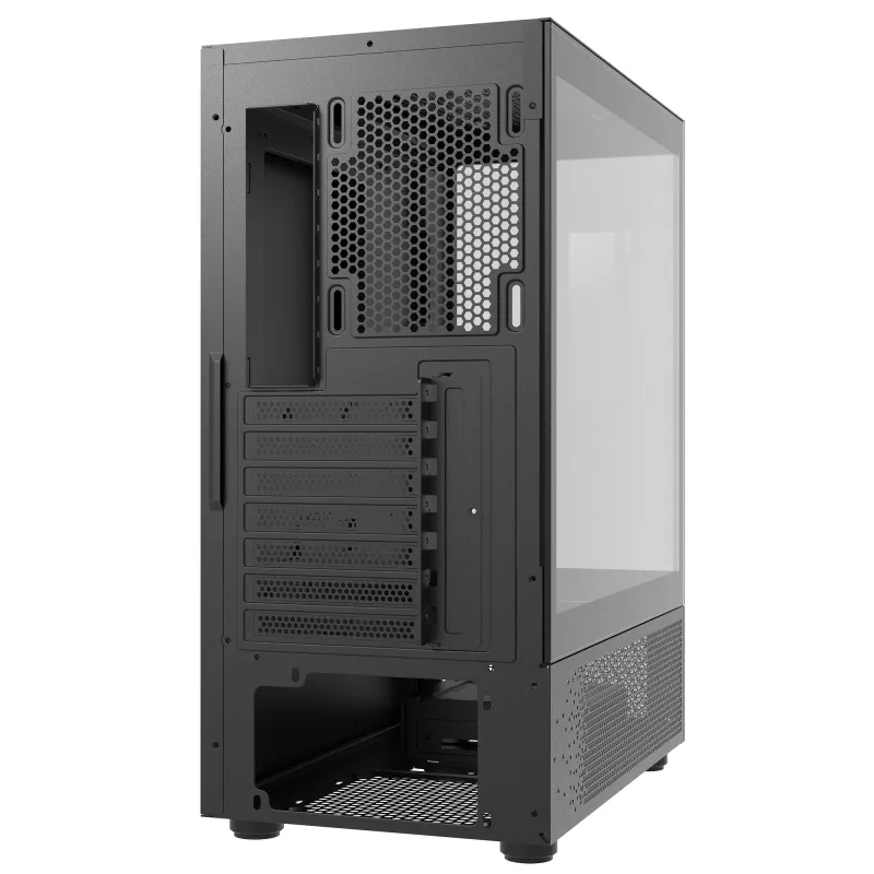 XPG Invader X Mini caja de PC Midi Tower, ATX/Micro-ATX/Mini-ITX, cristal templado, 5 ventiladores ARGB de 120 mm, USB-C, sin fuente de alimentación, negra