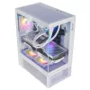 XPG Invader X Mini caja de PC Midi Tower, ATX/Micro-ATX/Mini-ITX, paneles de cristal, 5 ventiladores ARGB de 120 mm, USB-C, sin fuente de alimentación, blanca